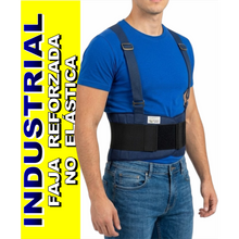 Cargar imagen en el visor de la galería, FAJA INDUSTRIAL NO ELASTICA EN LONETA SOPORTE LUMBAR