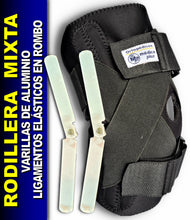 Cargar imagen en el visor de la galería, RODILLERA MIXTA COMBINACION MECANICA Y LIGAMENTOS CRUZADOS ABIERTA NEOPRENO NEGRO