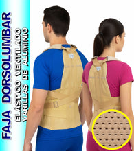 Cargar imagen en el visor de la galería, FAJA DORSOLUMBAR TRANSPIRABLE ELASTICA REFORZADA VARILLAS DE ALUMINIO DORSAL ESPALDA ALTA