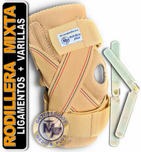 Cargar imagen en el visor de la galería, RODILLERA MIXTA MECANICA Y LIGAMENTOS CRUZADOS ABIERTA NEOPRENO TERMICO AJUSTABLE