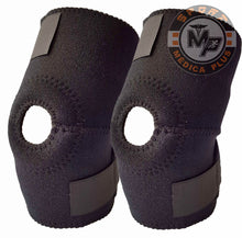 Cargar imagen en el visor de la galería, PAR DE RODILLERA ABIERTA CON ESTABILIZADOR DE ROTULA - BASICA NEOPRENO TERMICA AJUSTABLE UNITALLA