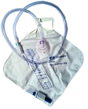 Cargar imagen en el visor de la galería, BOLSA RECOLECTORA DE ORINA DOVER 2 LT CAMARA ANTIRREFLUJO COMPATIBLE SONDA FOLEY DRENAJE URINARIO