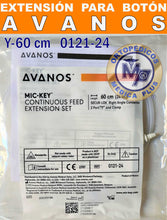 Cargar imagen en el visor de la galería, EXTENSION Y - 60 CM CON PINZA MODELO 0121-24 CALIBRE DELGADO PARA LIQUIDOS COMPATIBLE CON BOTON GASTRICO - PARA BOTON DE GASTROSTOMIA AVANOS