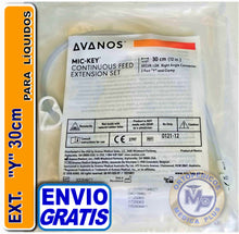 Cargar imagen en el visor de la galería, EXTENSION Y - 30 CM CON PINZA MODELO 0121-12 CALIBRE DELGADO PARA LIQUIDOS COMPATIBLE CON BOTON GASTRICO DE GASTROSTOMIA AVANOS EXTENSION 0121-12