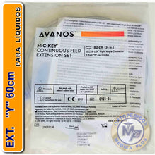 Cargar imagen en el visor de la galería, EXTENSION Y - 60 CM CON PINZA MODELO 0121-24 CALIBRE DELGADO PARA LIQUIDOS COMPATIBLE CON BOTON GASTRICO - PARA BOTON DE GASTROSTOMIA AVANOS