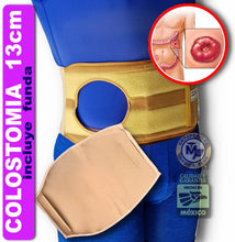 Cargar imagen en el visor de la galería, FAJA 13 CM PARA COLOSTOMIA ORIFICIO UNIVERSAL 10 CM ELASTICA CON FUNDA INCLUIDA