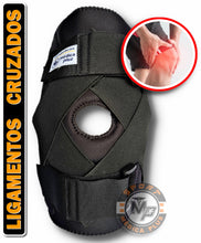 Cargar imagen en el visor de la galería, RODILLERA PARA LIGAMENTOS CRUZADOS ABIERTA NEOPRENO NEGRO