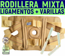 Cargar imagen en el visor de la galería, RODILLERA MIXTA MECANICA Y LIGAMENTOS CRUZADOS ABIERTA NEOPRENO TERMICO AJUSTABLE
