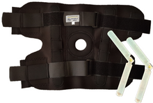 Cargar imagen en el visor de la galería, RODILLERA MECANICA RODILLERA ABIERTA DE NEOPRENO NEGRO CON VARILLAS DE ALUMINIO ARTICULADAS