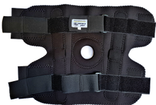 Cargar imagen en el visor de la galería, RODILLERA MECANICA RODILLERA ABIERTA DE NEOPRENO NEGRO CON VARILLAS DE ALUMINIO ARTICULADAS