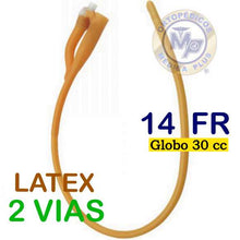 Cargar imagen en el visor de la galería, SONDA FOLEY LATEX 2 VIAS GLOBO 20 - 30 CC DRENAJE URINARIO