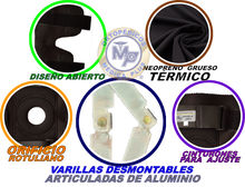 Cargar imagen en el visor de la galería, RODILLERA MECANICA RODILLERA ABIERTA DE NEOPRENO NEGRO CON VARILLAS DE ALUMINIO ARTICULADAS