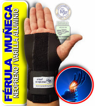Cargar imagen en el visor de la galería, FERULA PARA MUÑECA EN NEOPRENO VARILLA DE ALUMINIO