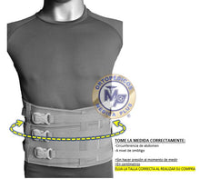 Cargar imagen en el visor de la galería, FAJA LUMBOSACRA CON HEBILLAS 3 BROCHES REFORZADA VARILLAS ALUMINIO Y PLASTICO