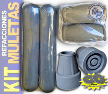 Cargar imagen en el visor de la galería, KIT DE REFACCIONES PARA MULETAS - REGATONES PUÑOS AXILERAS