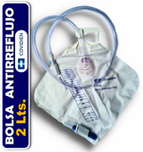 Cargar imagen en el visor de la galería, BOLSA DOVER RECOLECTORA DE ORINA 2 LT CAMARA ANTIRREFLUJO PARA SONDA FOLEY DRENAJE URINARIO
