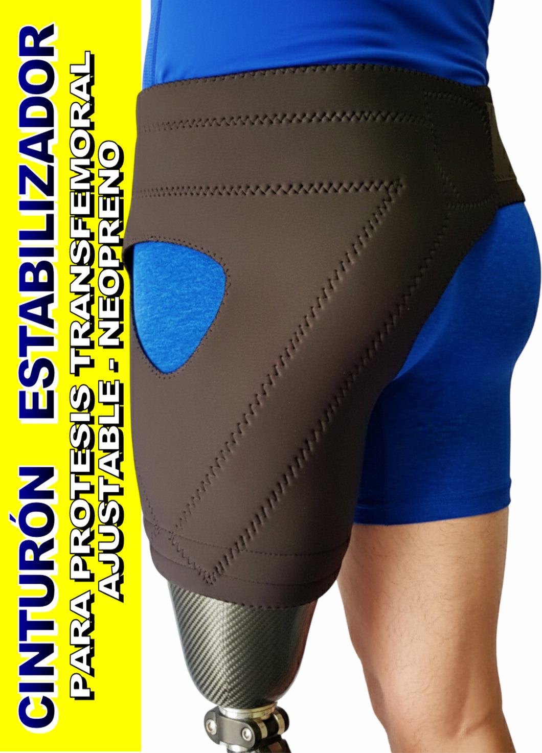 CINTURON PARA PROTESIS NEOPRENO NEGRO ESTABILIZADOR CON ANTIDERRAPANTE