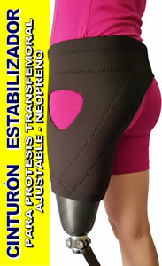 CINTURON PARA PROTESIS NEOPRENO NEGRO ESTABILIZADOR CON ANTIDERRAPANTE