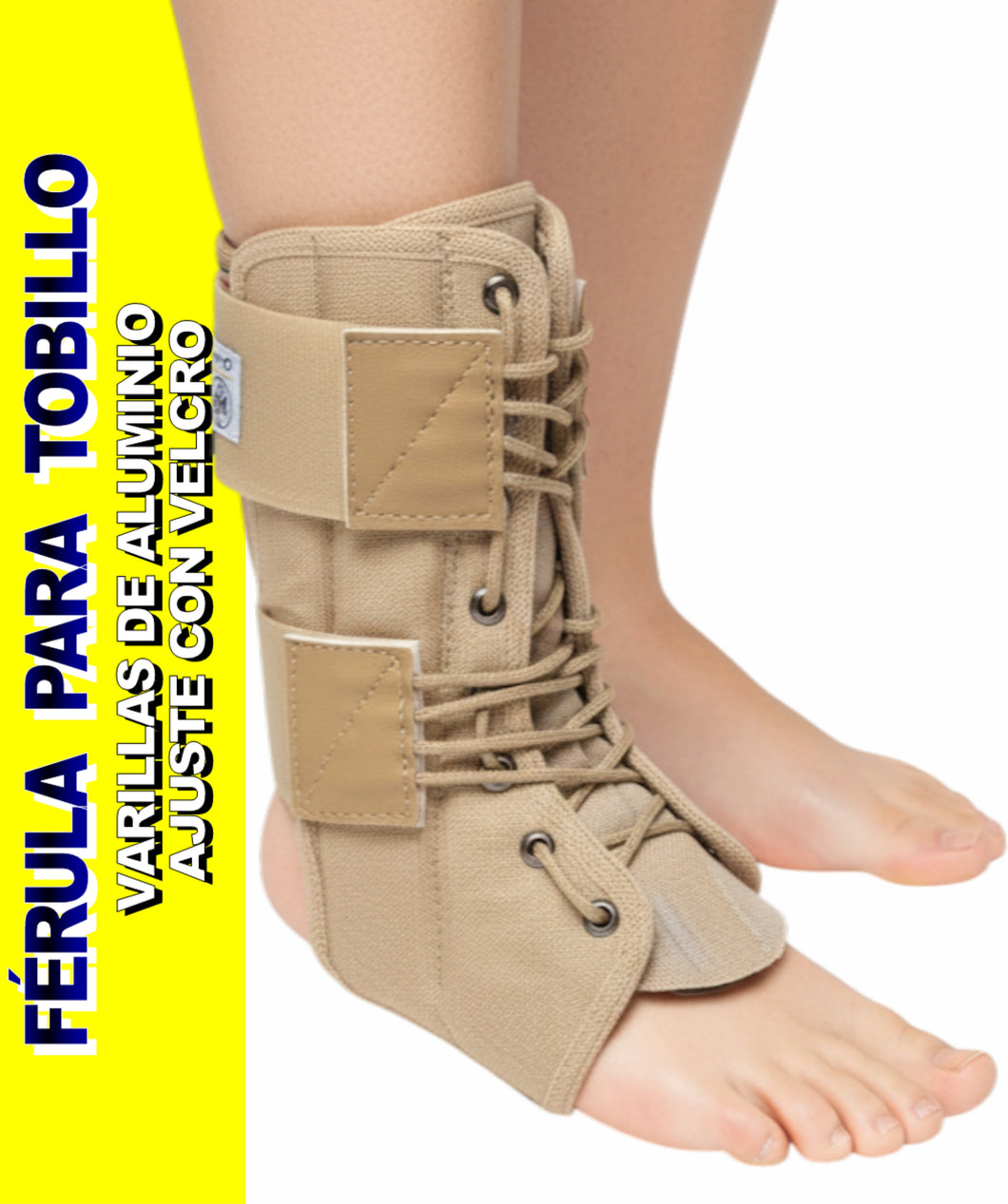 FERULA PARA TOBILLO VARILLAS DE ALUMINIO INMOVILIZADOR OCRE