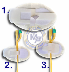 FIJADOR ADHESIVO PARA CATETER O SONDA - 3 PIEZAS - SUJETADOR AJUSTE CON VELCRO