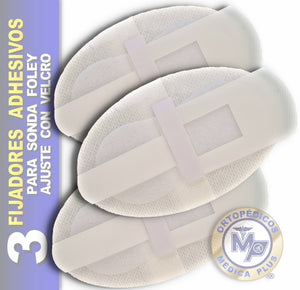 SUJETADOR ADHESIVO PARA CATETER O SONDA - 3 PIEZAS - FIJADOR AJUSTE CON VELCRO