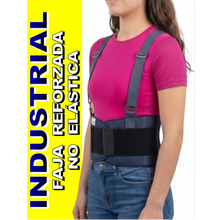 Cargar imagen en el visor de la galería, FAJA INDUSTRIAL NO ELASTICA EN LONETA SOPORTE LUMBAR
