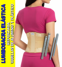 Cargar imagen en el visor de la galería, FAJA LUMBOSACRA ELASTICA REFORZADA VARILLAS DE ALUMINIO Y PLASTICO INTERCAMBIABLES FAJA SACROLUMBAR

