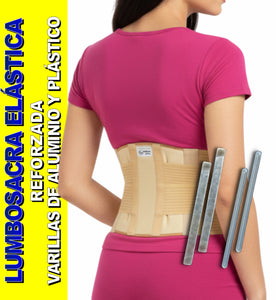 FAJA LUMBOSACRA ELASTICA REFORZADA VARILLAS DE ALUMINIO Y PLASTICO INTERCAMBIABLES FAJA SACROLUMBAR