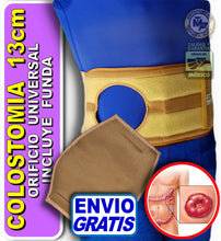 Cargar imagen en el visor de la galería, FAJA 13 CM PARA COLOSTOMIA ORIFICIO UNIVERSAL 10 CM ELASTICA CON FUNDA INCLUIDA
