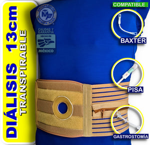 FAJA 13 CM PROTECTORA PARA CATETER DE DIALISIS PERITONEAL O SONDA DE GASTROSTOMIA - TRANSPIRABLE
