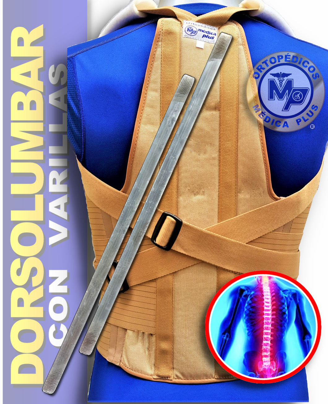 FAJA DORSOLUMBAR ELASTICA REFORZADA VARILLAS DE ALUMINIO FAJA DORSAL ESPALDA ALTA Y BAJA