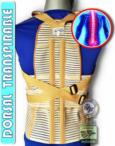 FAJA DORSOLUMBAR TRANSPIRABLE ELASTICA REFORZADA VARILLAS DE ALUMINIO DORSAL ESPALDA ALTA