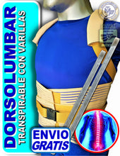 Cargar imagen en el visor de la galería, FAJA DORSOLUMBAR TRANSPIRABLE ELASTICA REFORZADA VARILLAS DE ALUMINIO DORSAL ESPALDA ALTA
