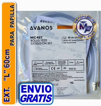 Cargar imagen en el visor de la galería, EXTENSION L + 60 CM PARA PAPILLA CON PINZA MODELO 0123-24 CALIBRE GRUESO COMPATIBLE BOTON GASTRICO DE GASTROSTOMIA AVANOS
