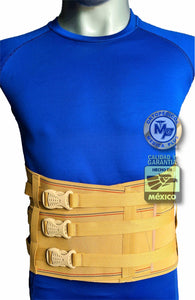 FAJA LUMBOSACRA CON HEBILLAS 3 BROCHES REFORZADA VARILLAS ALUMINIO Y PLASTICO