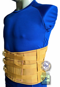 FAJA LUMBOSACRA CON HEBILLAS 3 BROCHES REFORZADA VARILLAS ALUMINIO Y PLASTICO