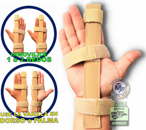 Ferula Para 1 ó 2 Dedos Inmovilizador De Dedo Aluminio
