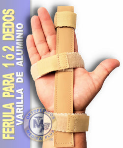 Ferula Para 1 ó 2 Dedos Inmovilizador De Dedo Aluminio