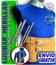 Cargar imagen en el visor de la galería, FAJA LUMBOSACRA CON HEBILLAS 3 BROCHES REFORZADA VARILLAS ALUMINIO Y PLASTICO
