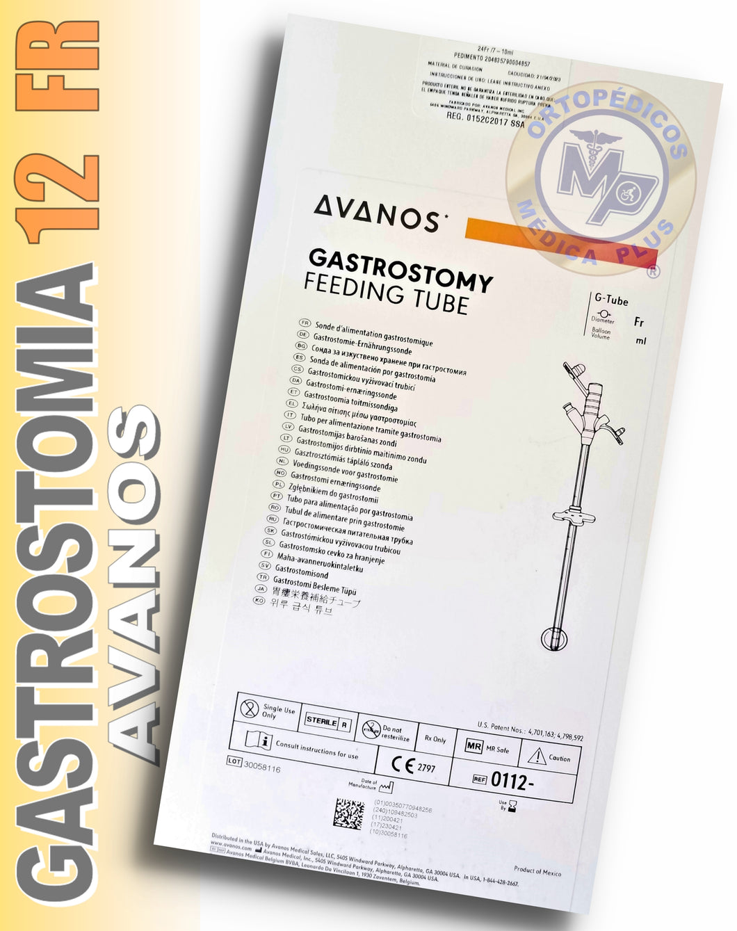SONDA PARA GASTROSTOMIA AVANOS 100% SILICON GASTROSTOMIA ALIMENTACION ENTERAL KIMBERLY CLARK