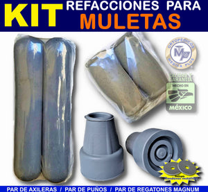 KIT DE REFACCIONES PARA MULETAS -  REGATONES PUÑOS AXILERAS