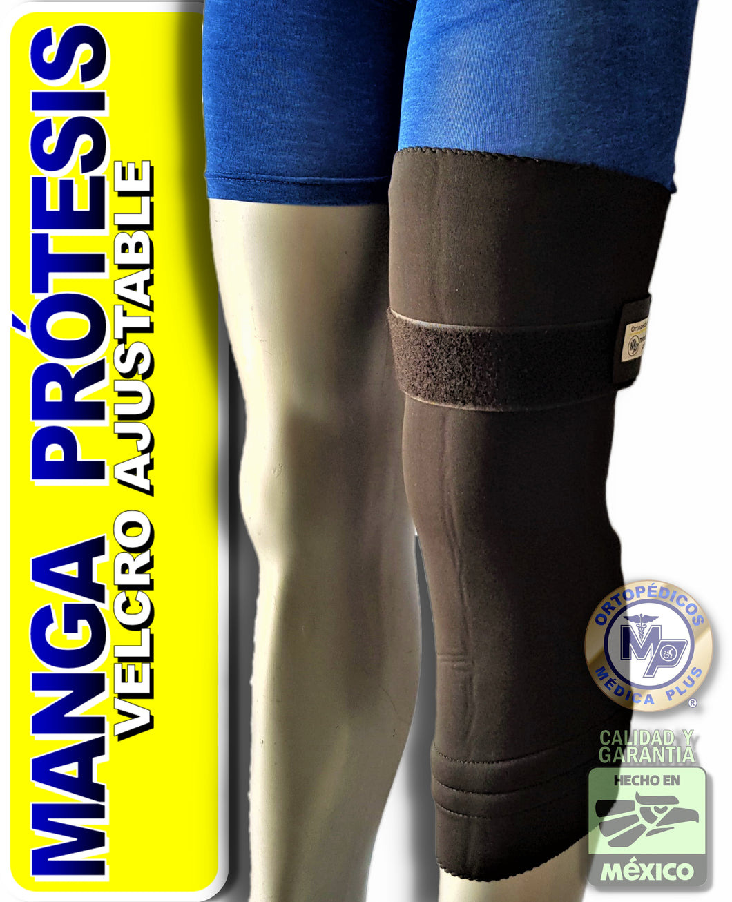 MANGA PARA PROTESIS NEGRA ESTABILIZADOR CON ANTIDERRAPANTE Y CINTURON