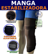 Cargar imagen en el visor de la galería, MANGA PARA PROTESIS NEGRA ESTABILIZADOR CON ANTIDERRAPANTE Y CINTURON
