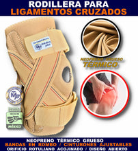 Cargar imagen en el visor de la galería, RODILLERA PARA LIGAMENTOS CRUZADOS ABIERTA NEOPRENO TERMICO AJUSTABLE
