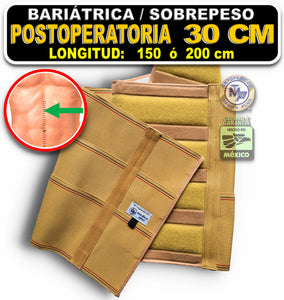 FAJA 30 CM POSTOPERATORIA PARA SOBREPESO REFORZADA ABDOMINAL POSTQUIRURGICA BARIÁTRICA