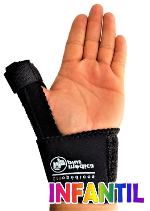 Férula para el pulgar, soporte de dedo para niños, color negro para  fractura de pulgar para tendinitis (XS)