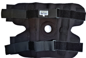RODILLERA MECANICA RODILLERA ABIERTA DE NEOPRENO NEGRO CON VARILLAS DE ALUMINIO ARTICULADAS
