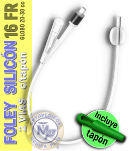 SONDA FOLEY SILICON 2 VIAS GLOBO 30 CC DRENAJE URINARIO