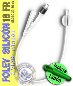 SONDA FOLEY SILICON 2 VIAS GLOBO 30 CC DRENAJE URINARIO