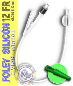 SONDA FOLEY SILICON 2 VIAS CALIBRES ESPECIALES 8FR  10FR  12FR DRENAJE URINARIO INFANTIL PEDIATRICA